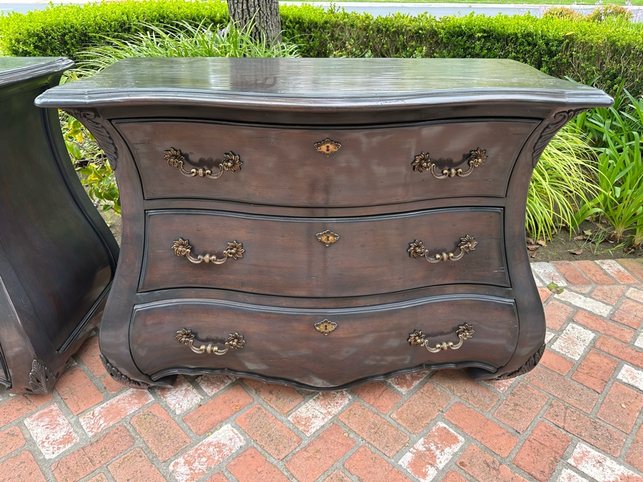 Pair Of Impressive Century Furniture Bombe Chest Of Drawers Dressers Nightstands 48'W X 22'D X 36'H [Photo 4]