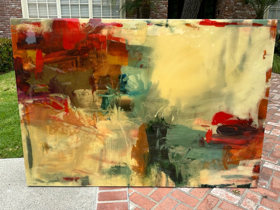 Renewed Passport Abstract Wrapped Canvas On Board Print Glossy Finish By Chelsea Art Studio 68' X 47' Retails $1,200 [Photo 2]