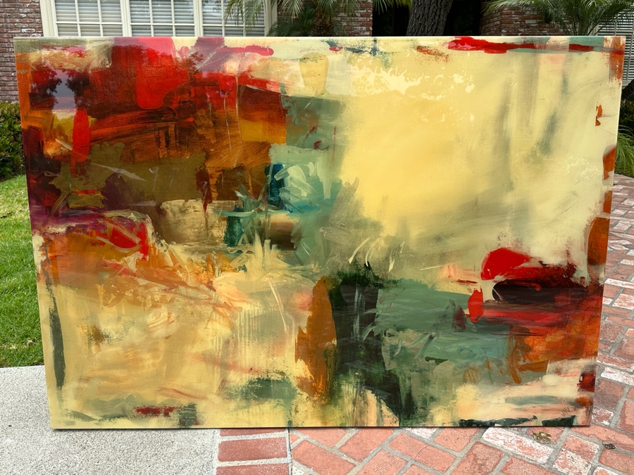 Renewed Passport Abstract Wrapped Canvas On Board Print Glossy Finish By Chelsea Art Studio 68' X 47' Retails $1,200 [Photo 4]