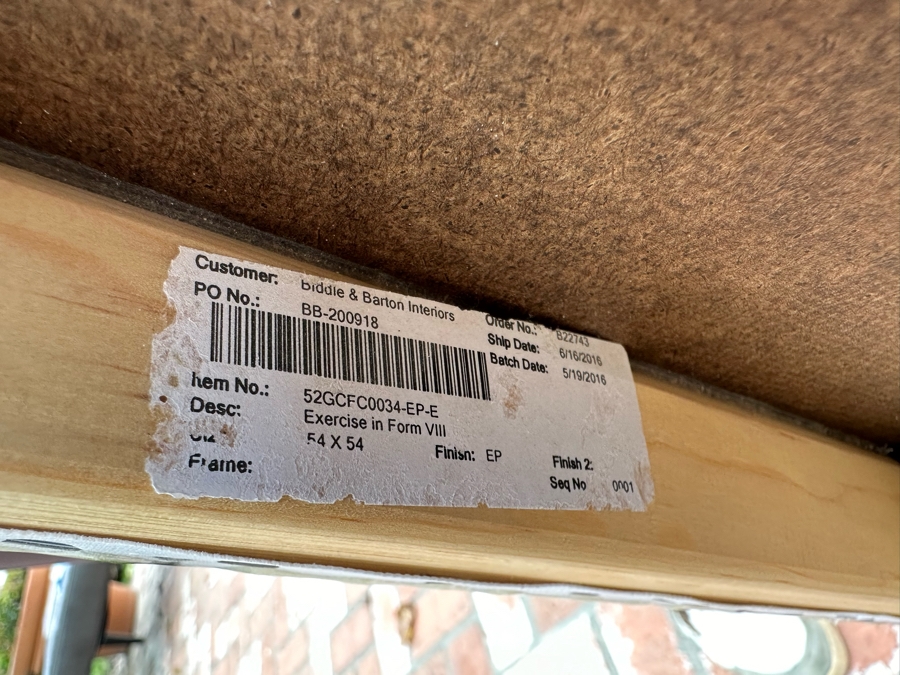 Exercise In Form VI By Fern Cassidy Wrapped Canvas On Board Print 54' X 54' Retails $1,600 [Photo 8]