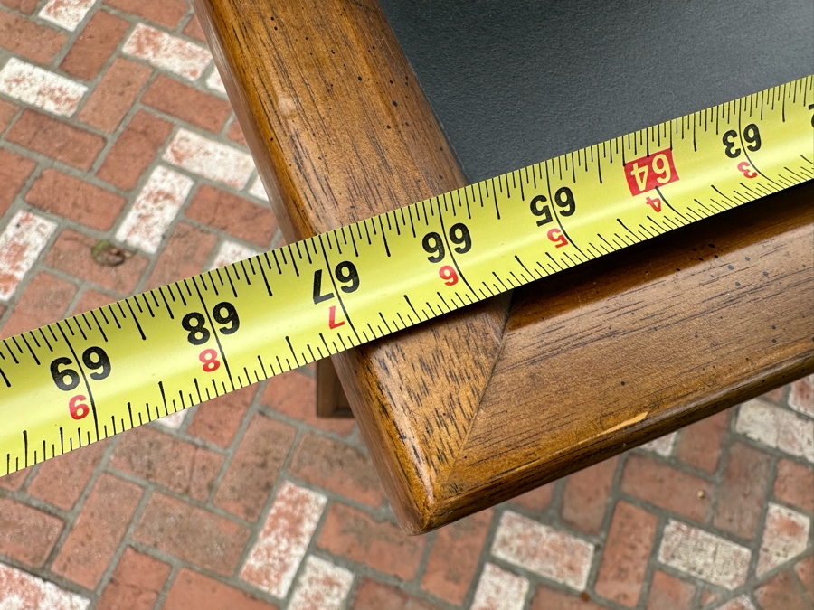 Vintage Drexel Heritage Wooden Portable Bar With Casters (Note Handle On Back Drawer & Key To Open Cabinet Is Missing) 67'W X 21'D X 41'H [Photo 9]