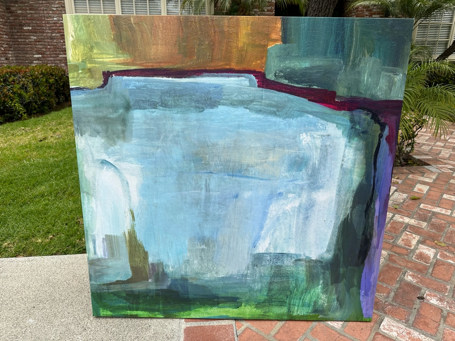 Abstract Stretched Canvas Print Titled 'Entagle IV' 54' X 54' Retails $1,200 [Photo 2]