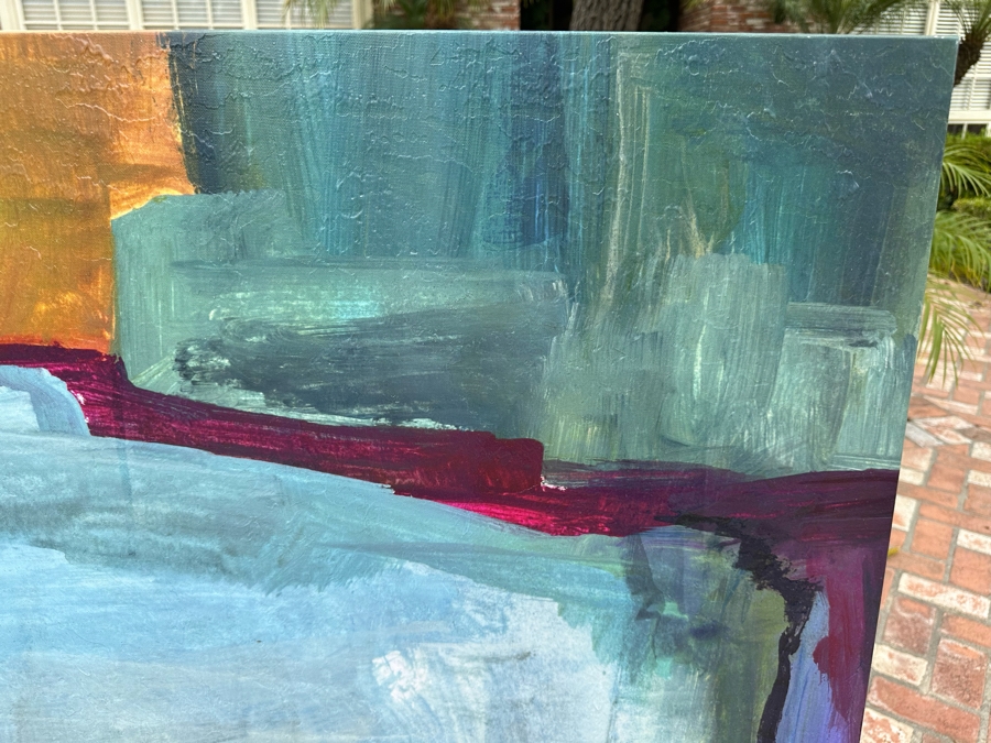 Abstract Stretched Canvas Print Titled 'Entagle IV' 54' X 54' Retails $1,200 [Photo 6]