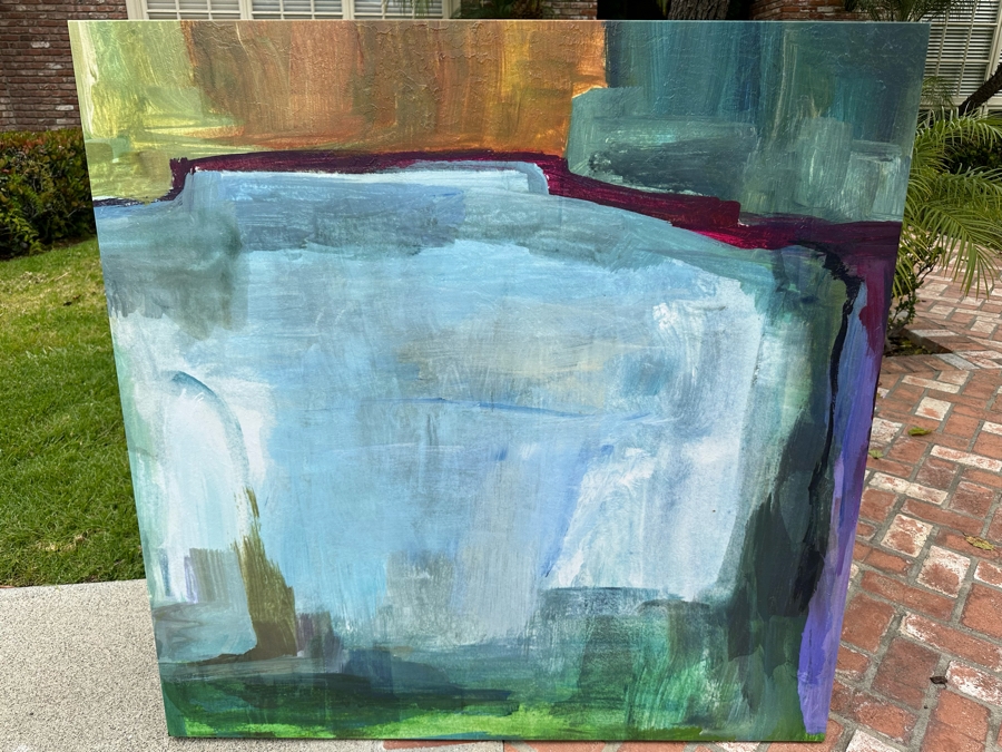 Abstract Stretched Canvas Print Titled 'Entagle IV' 54' X 54' Retails $1,200 [Photo 3]