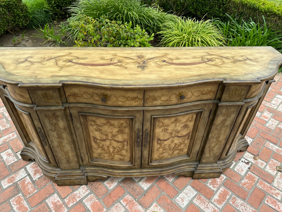 Seven Seas By Hooker Furniture Buffet Sideboard (Missing Hardware On Right Cabinet Door) 86'W X 22'D X 40'H Estimate $900 [Photo 5]