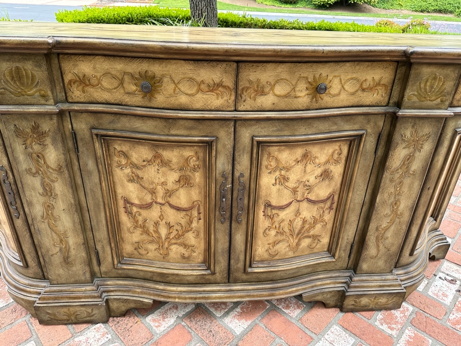 Seven Seas By Hooker Furniture Buffet Sideboard (Missing Hardware On Right Cabinet Door) 86'W X 22'D X 40'H Estimate $900 [Photo 4]