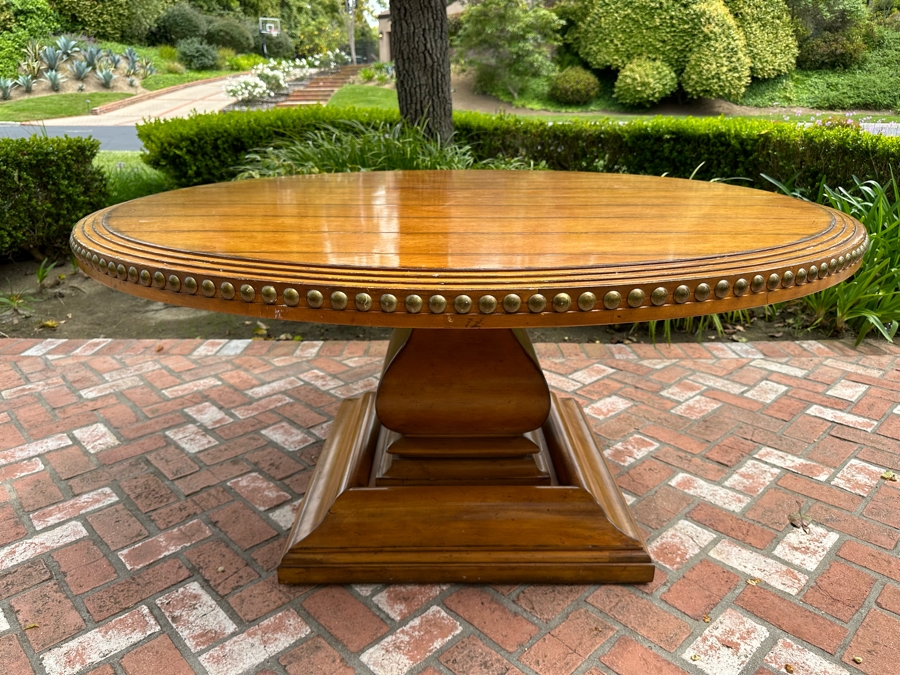 Stunning Century Furniture Pedestal Dining Table 65'R X 31'H With Single Leaf 22'W [Photo 1]
