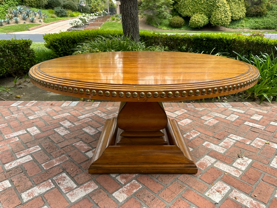 Stunning Century Furniture Pedestal Dining Table 65'R X 31'H With Single Leaf 22'W [Photo 3]