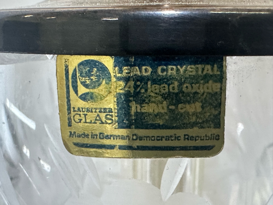 Vintage German Lausitzer Glass Lead Crystal Hand Cut Floor Lamp No Lamp Shade 53'H [Photo 3]