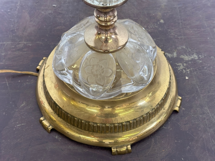 Vintage German Lausitzer Glass Lead Crystal Hand Cut Floor Lamp No Lamp Shade 53'H [Photo 5]