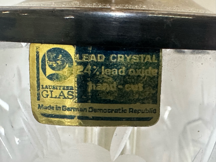 Vintage German Lausitzer Glass Lead Crystal Hand Cut Floor Lamp No Lamp Shade 53'H [Photo 4]