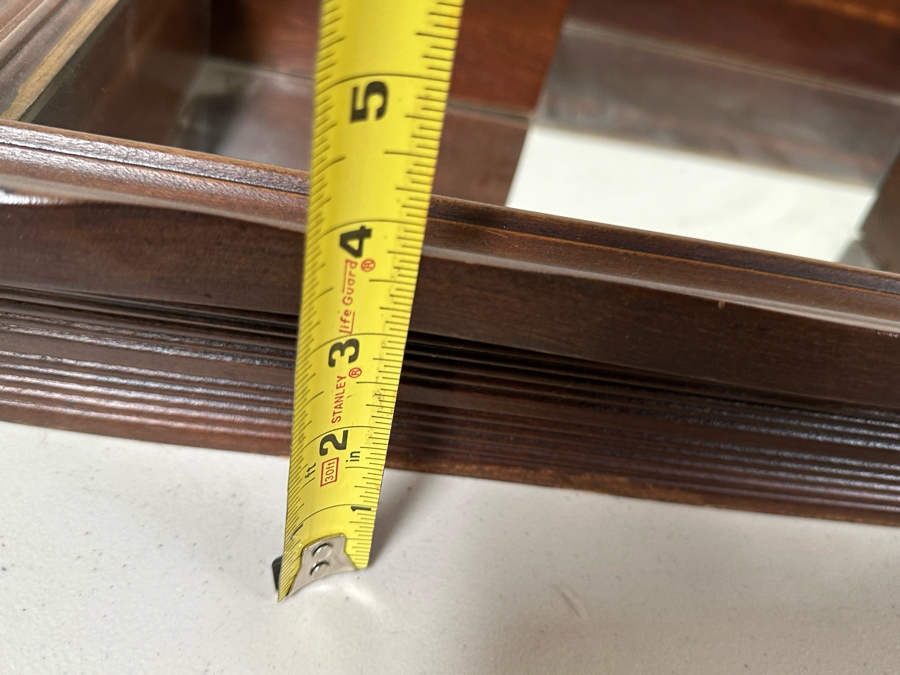 Vintage Wooden Shadowbox Shelf Wall Mirror 23'W X 20'H [Photo 7]