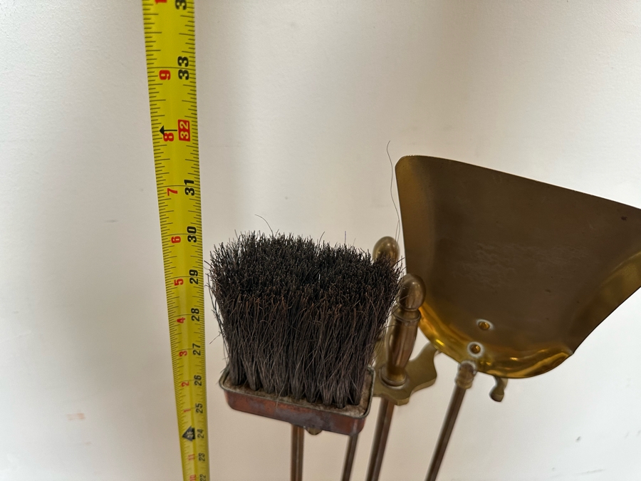 Vintage Brass Fireplace Tools 32'H [Photo 3]