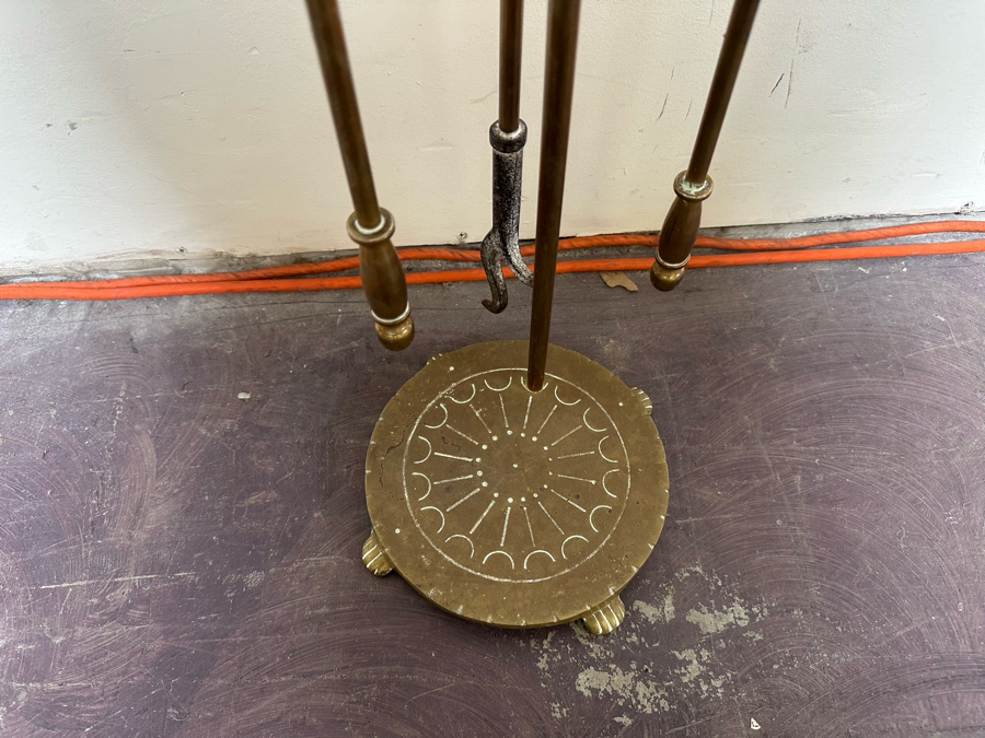 Vintage Brass Fireplace Tools 32'H [Photo 2]