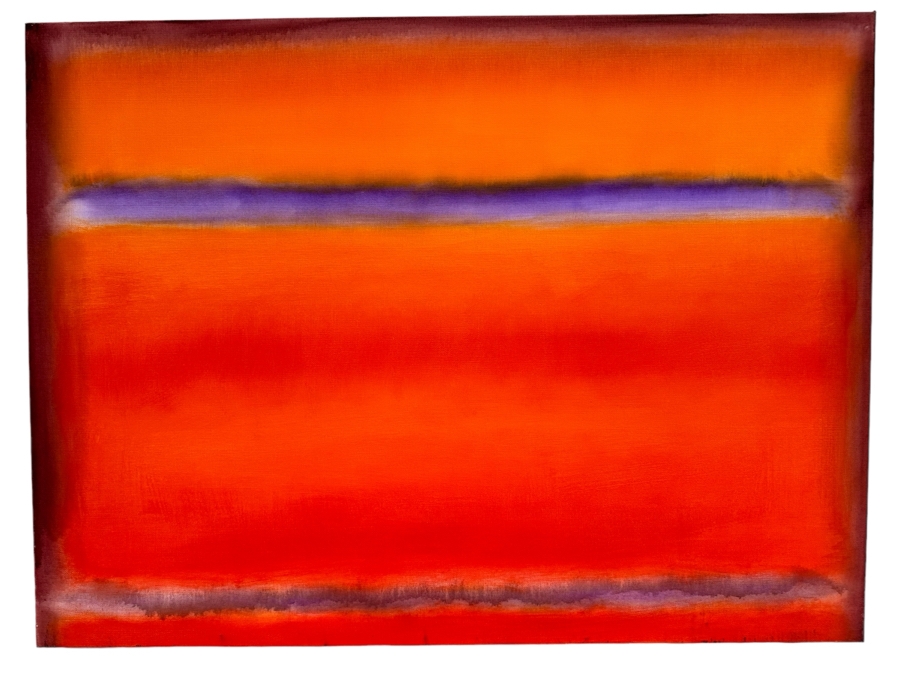 Gerrit Greve (1948-2024, Cardiff by the Sea, CA) Original Modernist Abstract Color Field Acrylic Painting On Canvas In Manner Of Mark Rothko 2023 Signed Verso 40' X 30' Estimate $1,000-$2,000