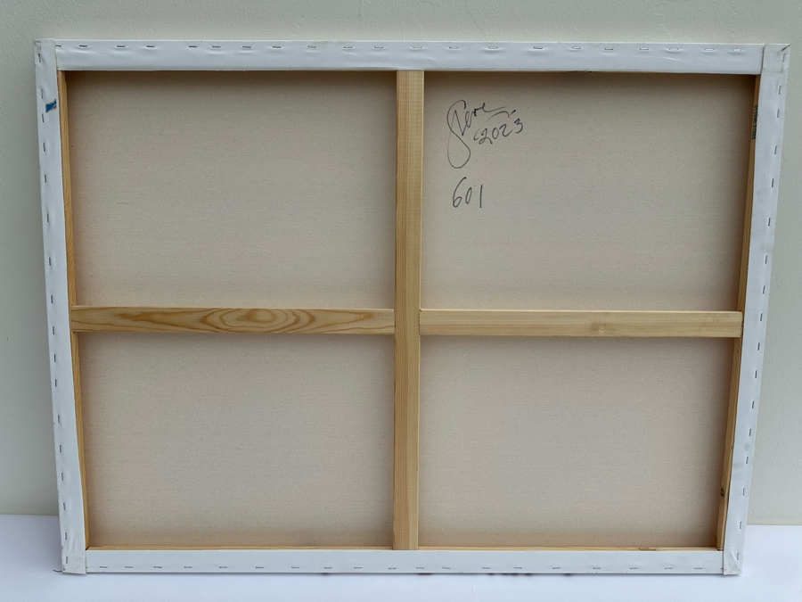 Gerrit Greve (1948-2024, Cardiff by the Sea, CA) Original Modernist Abstract Color Field Acrylic Painting On Canvas In Manner Of Mark Rothko 2023 Signed Verso 40' X 30' Estimate $1,000-$2,000 [Photo 6]