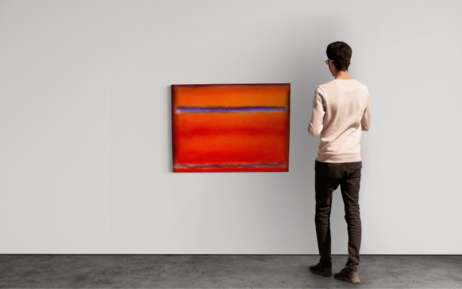 Gerrit Greve (1948-2024, Cardiff by the Sea, CA) Original Modernist Abstract Color Field Acrylic Painting On Canvas In Manner Of Mark Rothko 2023 Signed Verso 40' X 30' Estimate $1,000-$2,000 [Photo 2]
