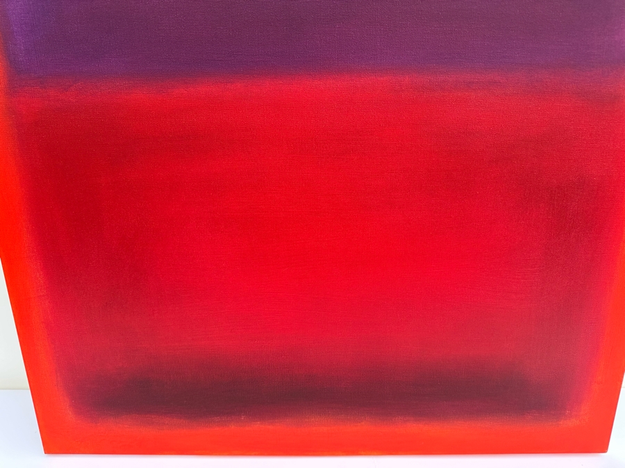 Gerrit Greve (1948-2024, Cardiff by the Sea, CA) Original Modernist Abstract Color Field Acrylic Painting On Canvas In Manner Of Mark Rothko 2023 Signed Verso 30' X 40' Estimate $1,000-$2,000 [Photo 4]
