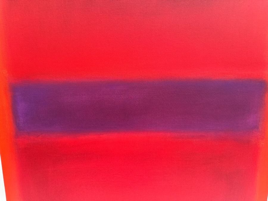 Gerrit Greve (1948-2024, Cardiff by the Sea, CA) Original Modernist Abstract Color Field Acrylic Painting On Canvas In Manner Of Mark Rothko 2023 Signed Verso 30' X 40' Estimate $1,000-$2,000 [Photo 2]