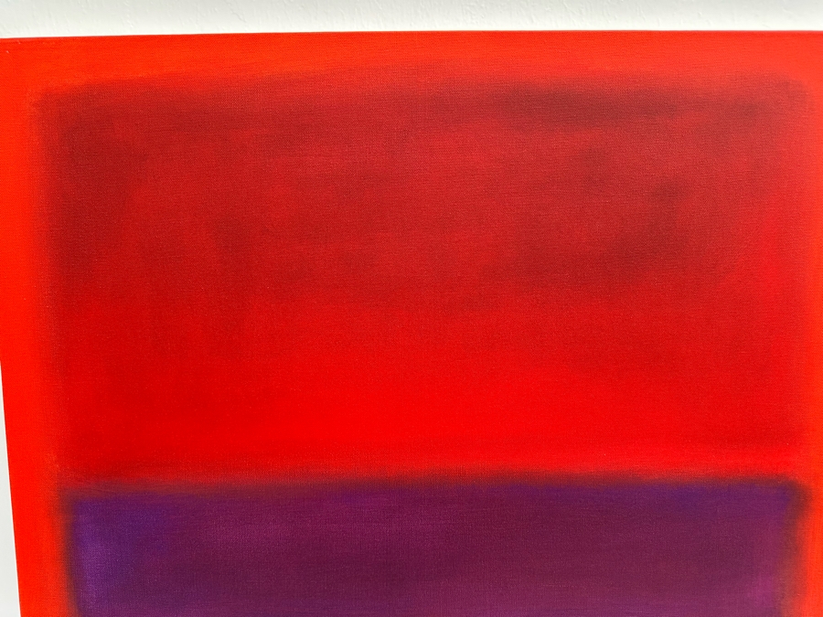 Gerrit Greve (1948-2024, Cardiff by the Sea, CA) Original Modernist Abstract Color Field Acrylic Painting On Canvas In Manner Of Mark Rothko 2023 Signed Verso 30' X 40' Estimate $1,000-$2,000 [Photo 3]