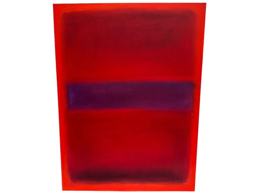 Gerrit Greve (1948-2024, Cardiff by the Sea, CA) Original Modernist Abstract Color Field Acrylic Painting On Canvas In Manner Of Mark Rothko 2023 Signed Verso 30' X 40' Estimate $1,000-$2,000