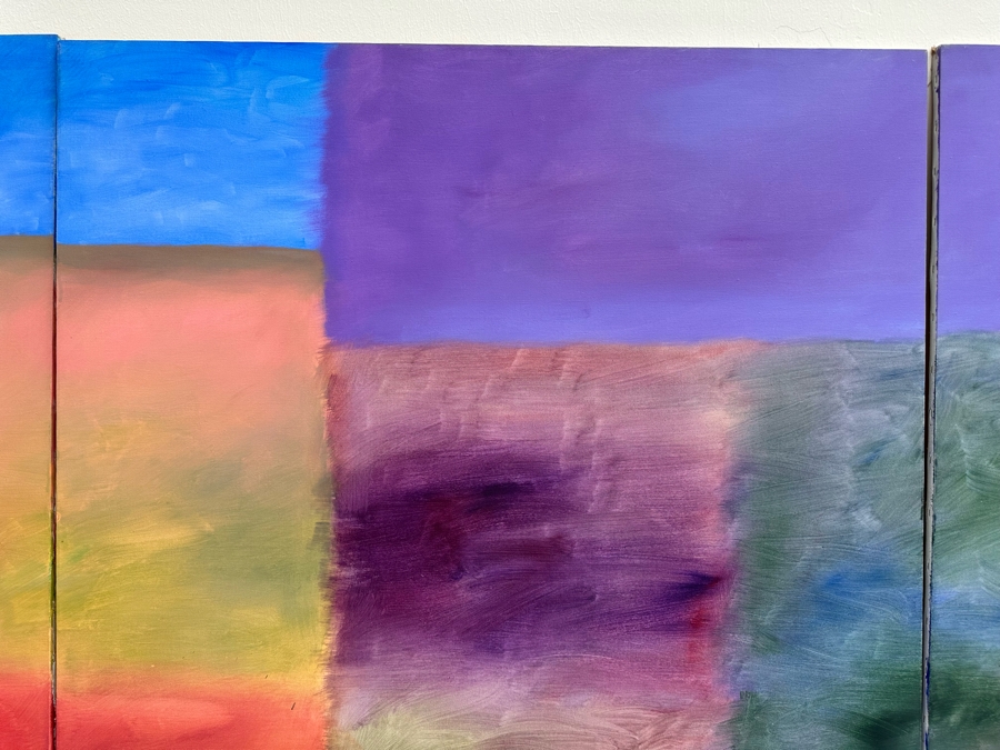 Gerrit Greve (1948-2024, Cardiff by the Sea, CA) Large Original Triptych Modernist Abstract Acrylic Paintings On Canvas Unsigned 144'W X 54'H Estimate $3,000-$6,000 [Photo 8]