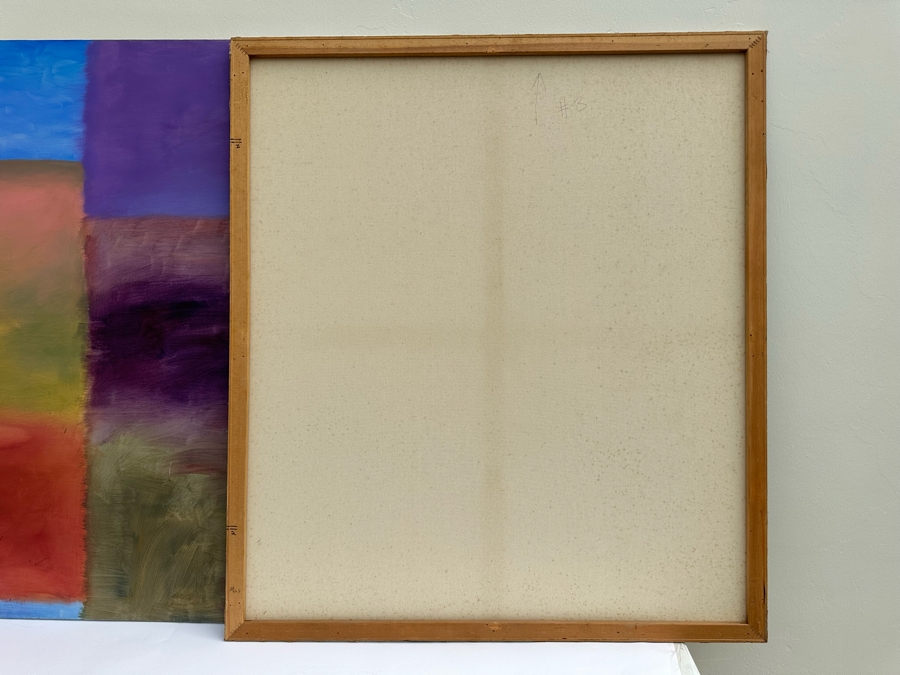 Gerrit Greve (1948-2024, Cardiff by the Sea, CA) Large Original Triptych Modernist Abstract Acrylic Paintings On Canvas Unsigned 144'W X 54'H Estimate $3,000-$6,000 [Photo 11]