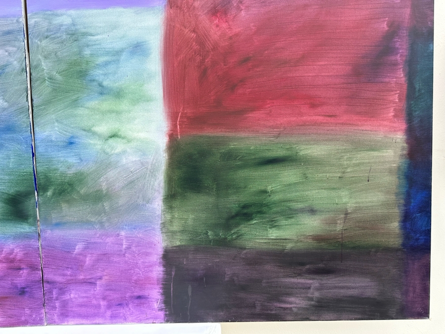 Gerrit Greve (1948-2024, Cardiff by the Sea, CA) Large Original Triptych Modernist Abstract Acrylic Paintings On Canvas Unsigned 144'W X 54'H Estimate $3,000-$6,000 [Photo 9]