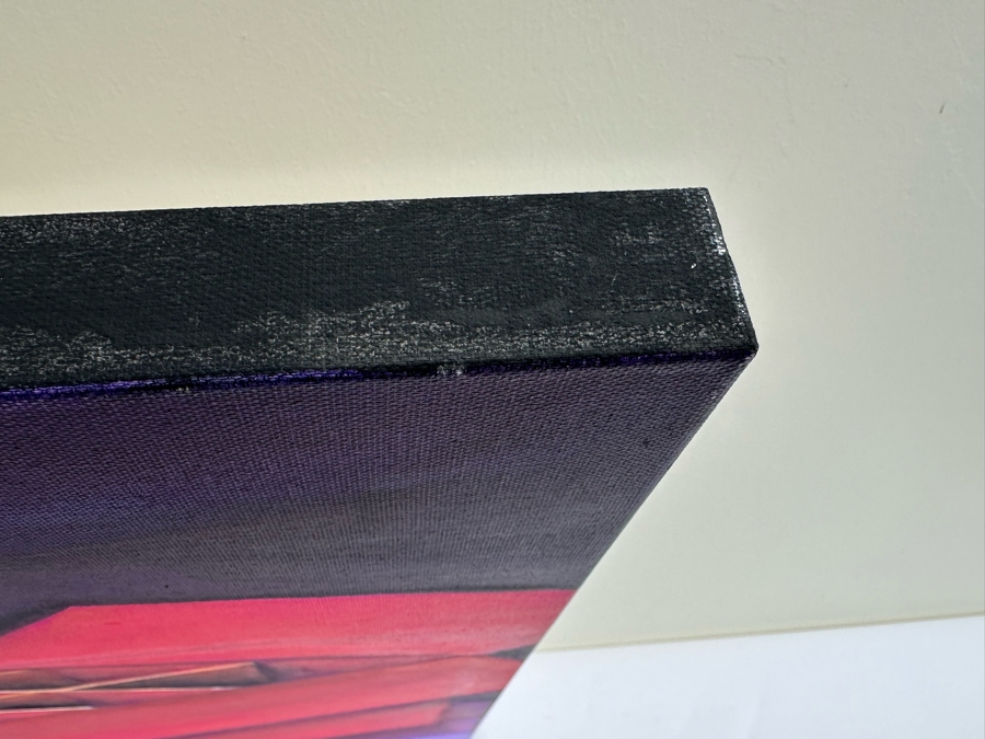 Gerrit Greve (1948-2024, Cardiff by the Sea, CA) Original Modernist Red Box On Violet Acrylic Painting On Canvas 2022 Signed Verso 40' X 30' Estimate $1,000-$2,000 [Photo 6]