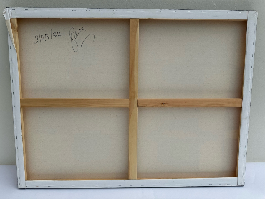 Gerrit Greve (1948-2024, Cardiff by the Sea, CA) Original Modernist Abstract Acrylic Painting On Canvas 2022 Signed Verso 40' X 30' Estimate $1,000-$2,000 [Photo 5]