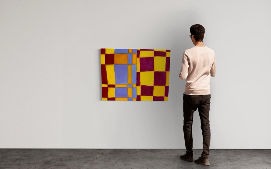 Gerrit Greve (1948-2024, Cardiff by the Sea, CA) Original Modernist Abstract Acrylic Painting On Canvas 2022 Signed Verso 40' X 30' Estimate $1,000-$2,000 [Photo 2]