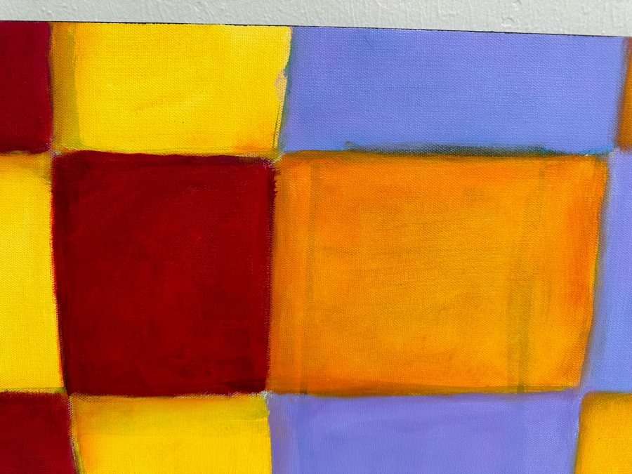 Gerrit Greve (1948-2024, Cardiff by the Sea, CA) Original Modernist Abstract Acrylic Painting On Canvas 2022 Signed Verso 40' X 30' Estimate $1,000-$2,000 [Photo 3]