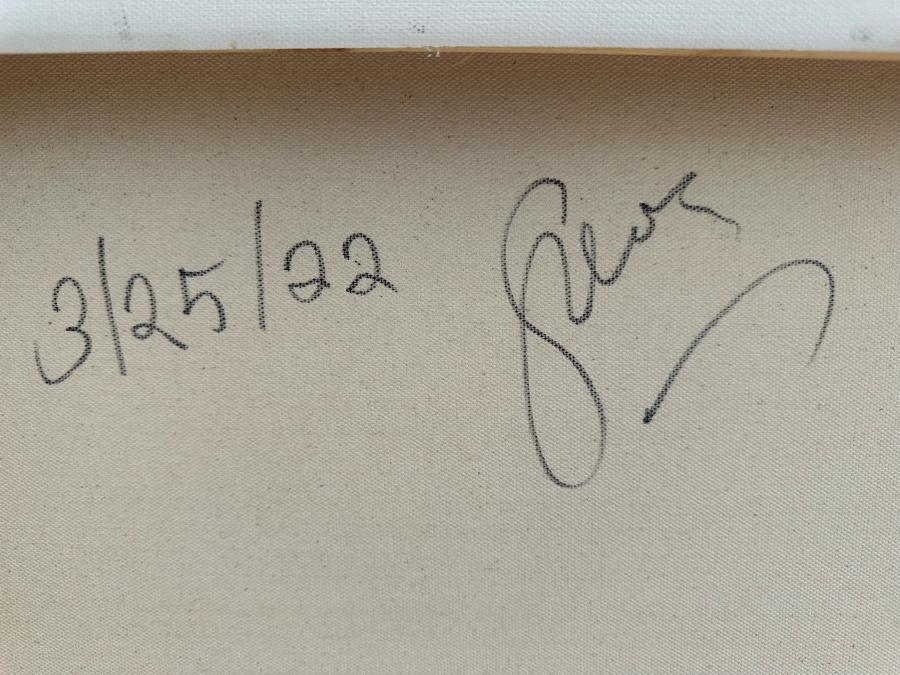 Gerrit Greve (1948-2024, Cardiff by the Sea, CA) Original Modernist Abstract Acrylic Painting On Canvas 2022 Signed Verso 40' X 30' Estimate $1,000-$2,000 [Photo 6]