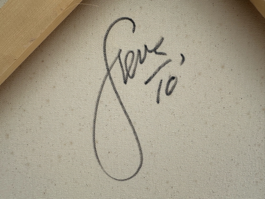 Gerrit Greve (1948-2024, Cardiff by the Sea, CA) Original Abstract Gold Textured Waves Dreaming & Journey Acrylic Painting On Canvas Signed Verso 36' X 36' Estimate $1,000-$2,000 [Photo 7]