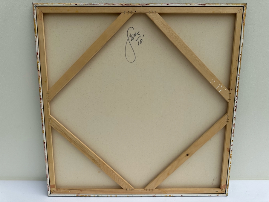 Gerrit Greve (1948-2024, Cardiff by the Sea, CA) Original Abstract Gold Textured Waves Dreaming & Journey Acrylic Painting On Canvas Signed Verso 36' X 36' Estimate $1,000-$2,000 [Photo 6]