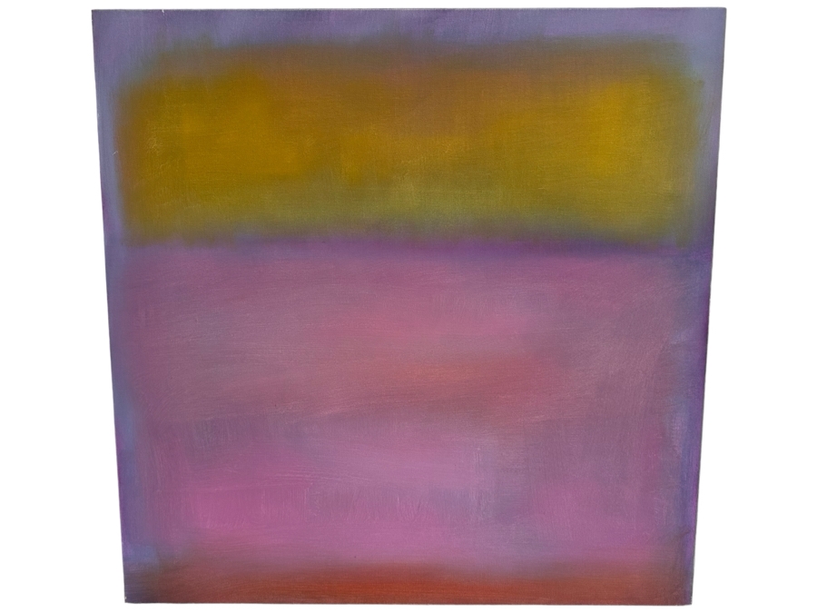Gerrit Greve (1948-2024, Cardiff by the Sea, CA) Original Modernist Abstract Color Field Acrylic Painting On Canvas In Manner Of Mark Rothko 2019 Signed Verso 36' X 36' Estimate $1,000-$2,000