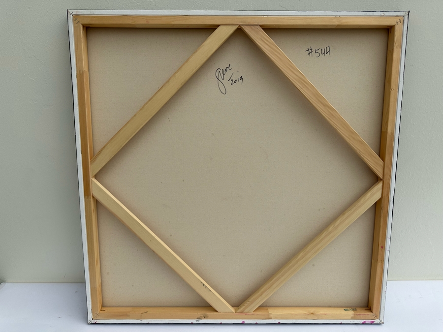 Gerrit Greve (1948-2024, Cardiff by the Sea, CA) Original Modernist Abstract Color Field Acrylic Painting On Canvas In Manner Of Mark Rothko 2019 Signed Verso 36' X 36' Estimate $1,000-$2,000 [Photo 6]