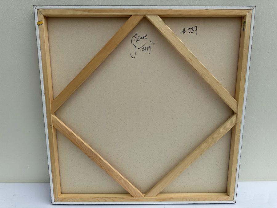 Gerrit Greve (1948-2024, Cardiff by the Sea, CA) Original Modernist Abstract Color Field Acrylic Painting On Canvas In Manner Of Mark Rothko 2019 Signed Verso 36' X 36' Estimate $1,000-$2,000 [Photo 6]