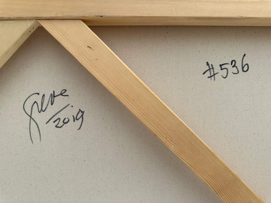 Gerrit Greve (1948-2024, Cardiff by the Sea, CA) Original Modernist Abstract Color Field Acrylic Painting On Canvas In Manner Of 2019 Signed Verso Mark Rothko 36' X 36' Estimate $1,000-$2,000 [Photo 7]