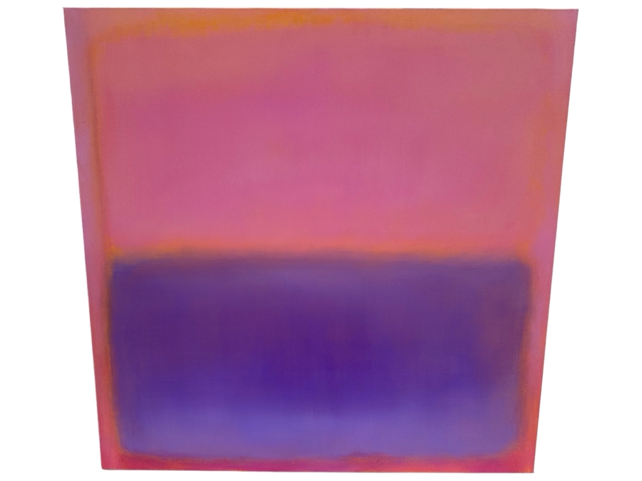 Gerrit Greve (1948-2024, Cardiff by the Sea, CA) Original Modernist Abstract Color Field Acrylic Painting On Canvas In Manner Of 2019 Signed Verso Mark Rothko 36' X 36' Estimate $1,000-$2,000