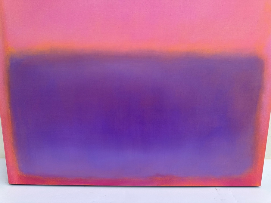 Gerrit Greve (1948-2024, Cardiff by the Sea, CA) Original Modernist Abstract Color Field Acrylic Painting On Canvas In Manner Of 2019 Signed Verso Mark Rothko 36' X 36' Estimate $1,000-$2,000 [Photo 3]