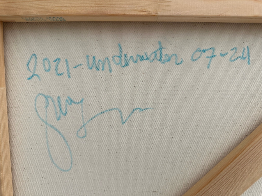 Gerrit Greve (1948-2024, Cardiff by the Sea, CA) Original Abstract Colorful Underwater Ocean Acrylic Painting On Canvas 2021 Signed Verso 36' X 36' Estimate $1,000-$2,000 [Photo 8]