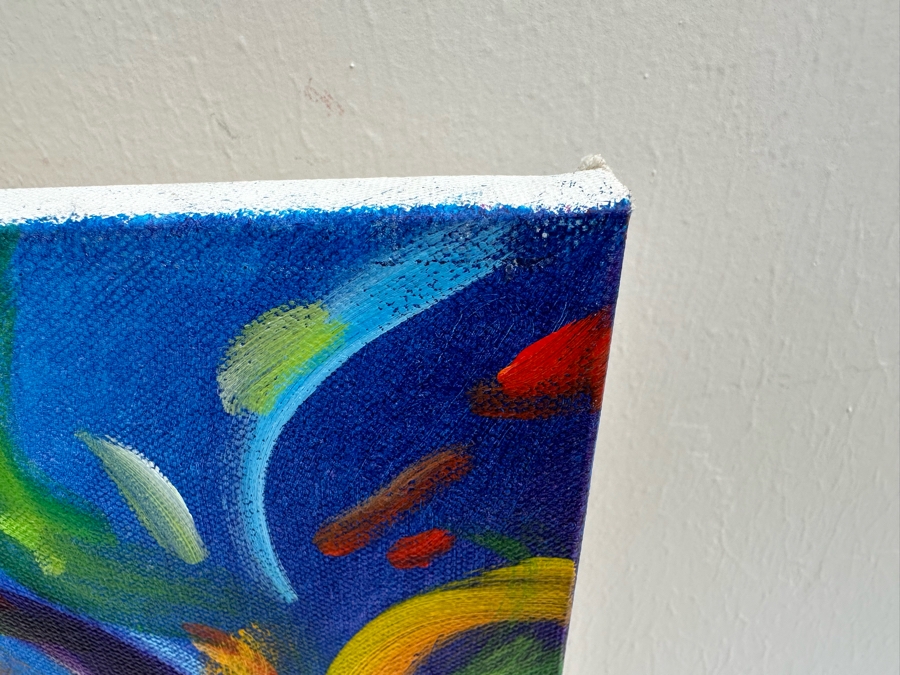 Gerrit Greve (1948-2024, Cardiff by the Sea, CA) Original Abstract Colorful Underwater Ocean Acrylic Painting On Canvas 2021 Signed Verso 36' X 36' Estimate $1,000-$2,000 [Photo 6]