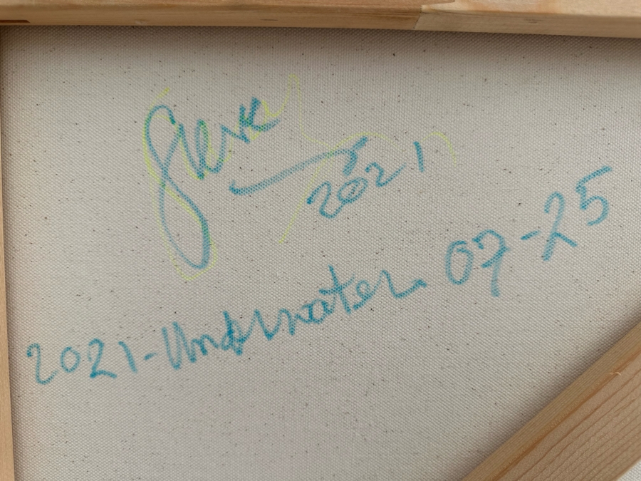 Gerrit Greve (1948-2024, Cardiff by the Sea, CA) Original Abstract Colorful Underwater Ocean Acrylic Painting On Canvas 2021 Signed Verso 36' X 36' Estimate $1,000-$2,000 [Photo 7]