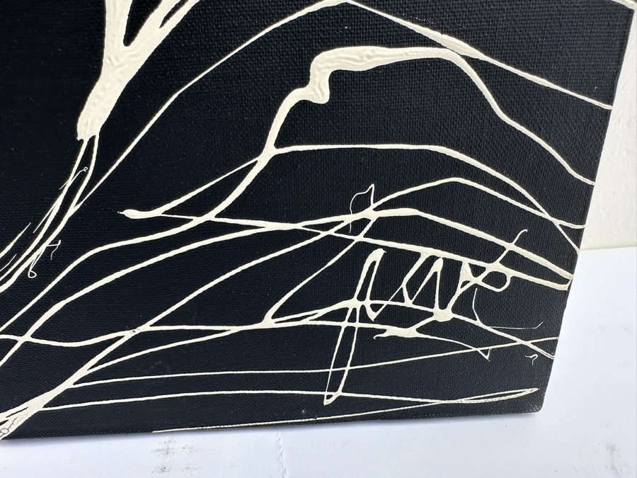 Gerrit Greve (1948-2024, Cardiff by the Sea, CA) Original Abstract B&W Nude Woman Drip Painting On Canvas Signed Front 30' X 40' Estimate $1,000-$2,000 [Photo 6]