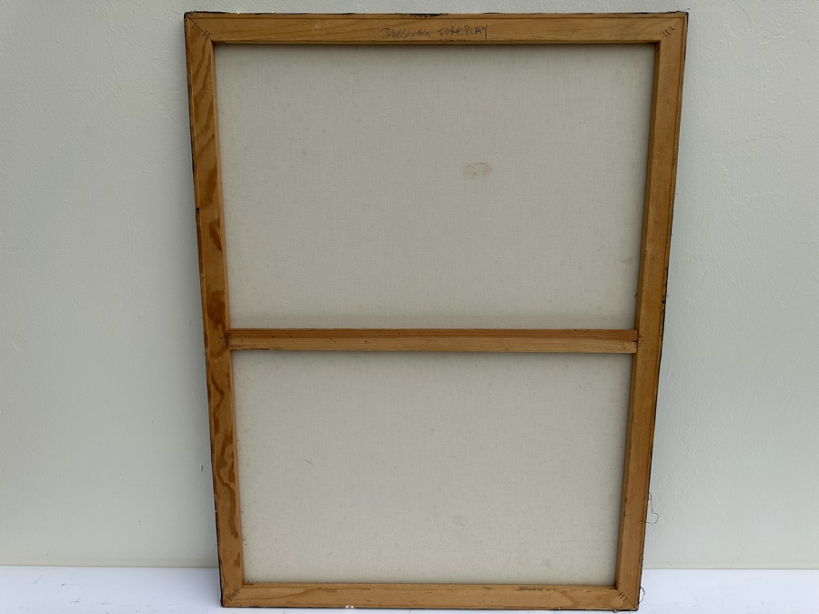 Gerrit Greve (1948-2024, Cardiff by the Sea, CA) Original Abstract B&W Nude Woman Drip Painting On Canvas Signed Front 30' X 40' Estimate $1,000-$2,000 [Photo 7]