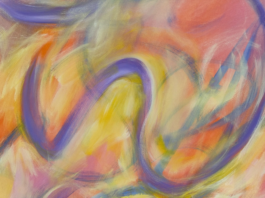 Gerrit Greve (1948-2024, Cardiff by the Sea, CA) Original Abstract Nude Woman Acrylic Painting On Canvas 2023 Signed Verso 30' X 40' Estimate $1,000-$2,000 [Photo 3]