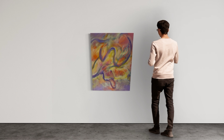 Gerrit Greve (1948-2024, Cardiff by the Sea, CA) Original Abstract Nude Woman Acrylic Painting On Canvas 2023 Signed Verso 30' X 40' Estimate $1,000-$2,000 [Photo 2]