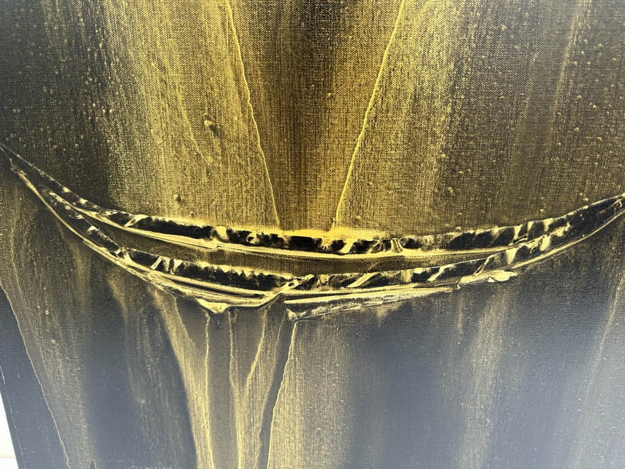 Gerrit Greve (1948-2024, Cardiff by the Sea, CA) Original Abstract Spirit Boats Acrylic Painting On Canvas Titled Voyage 148 2014 Signed Verso 24' X 36' Estimate $1,000-$2,000 [Photo 3]