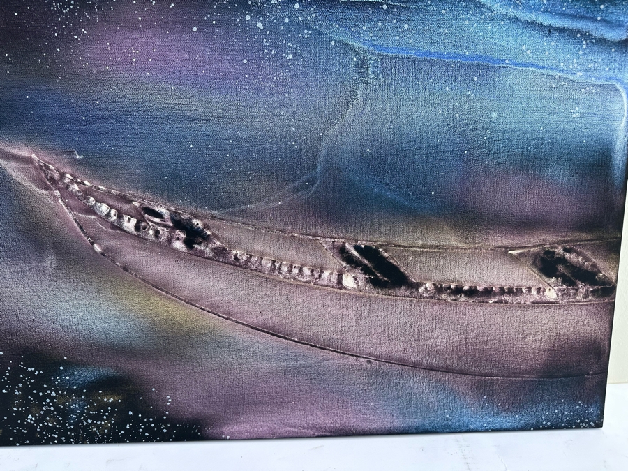 Gerrit Greve (1948-2024, Cardiff by the Sea, CA) Original Abstract Spirit Boats Acrylic Painting On Canvas 2018 Signed Verso 24' X 36' Estimate $1,000-$2,000 [Photo 3]